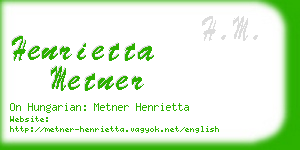 henrietta metner business card